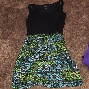 A black dress with a pop of color